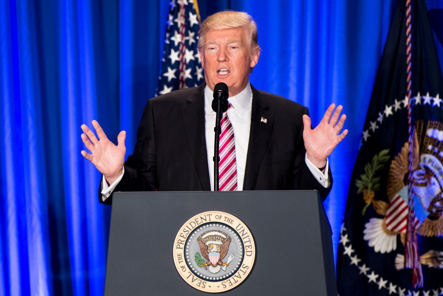 Donald Trump Addresses Republican Retreat In Philadelphia