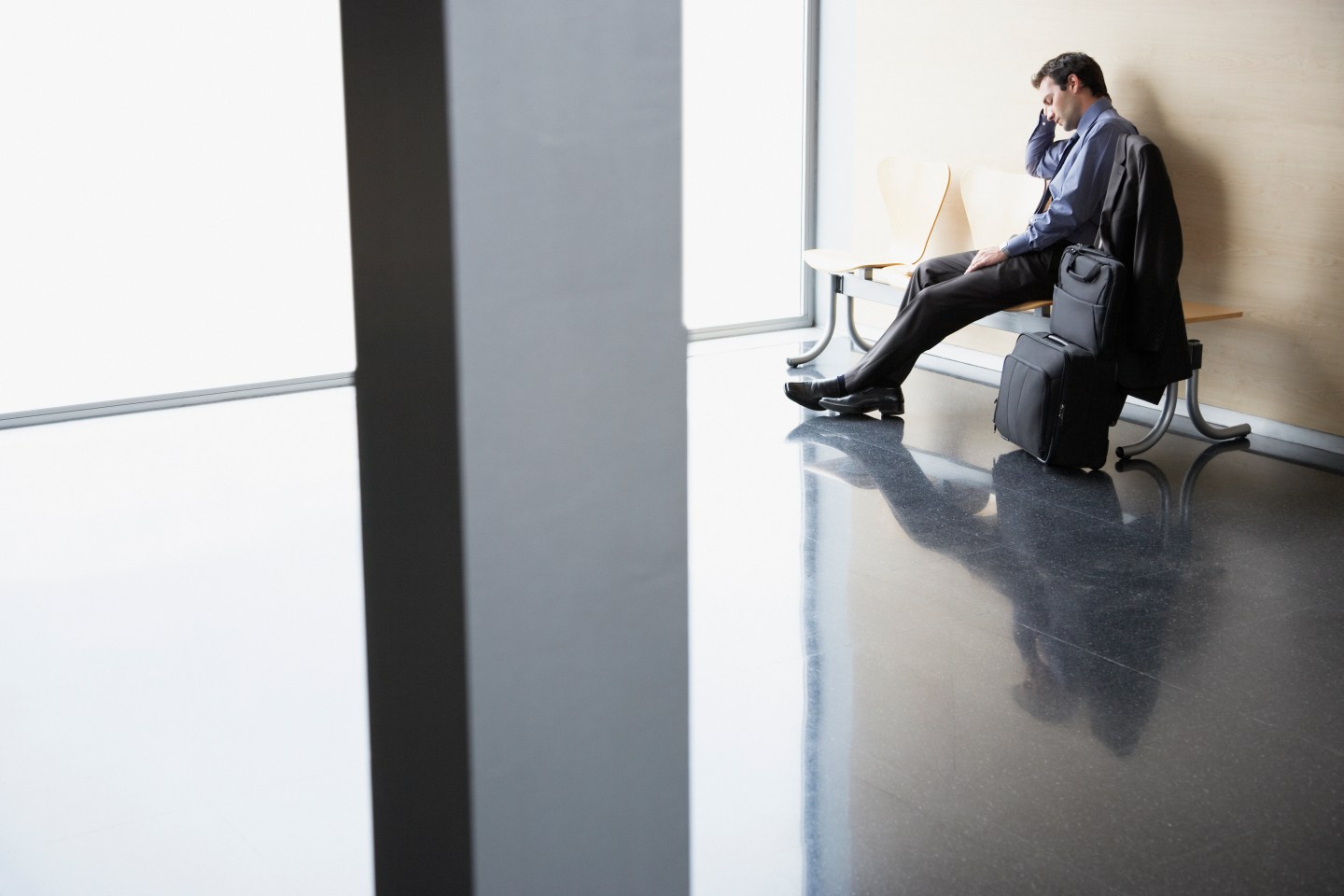 Businessman waiting in airport