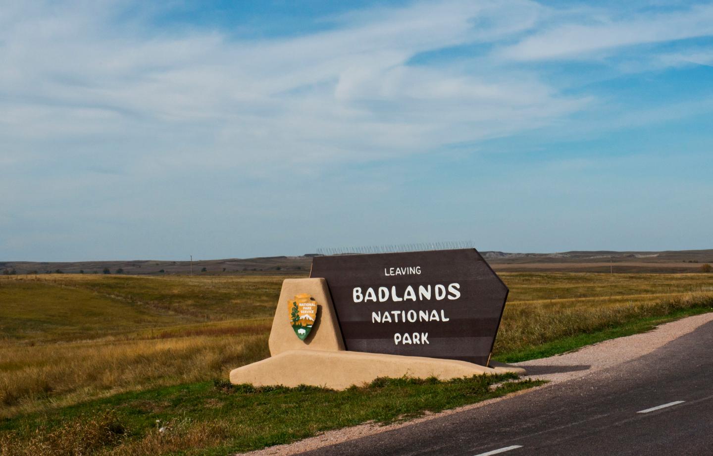 South Dakota, Wall, Badlands National Park, Loop Road, Badlands Monument Entrance Sign