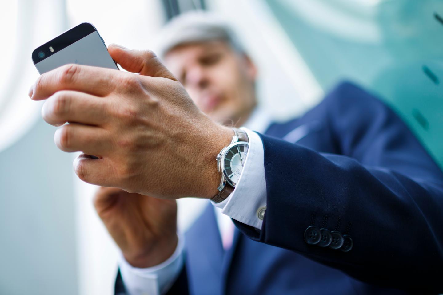 Smartphone in the foreground