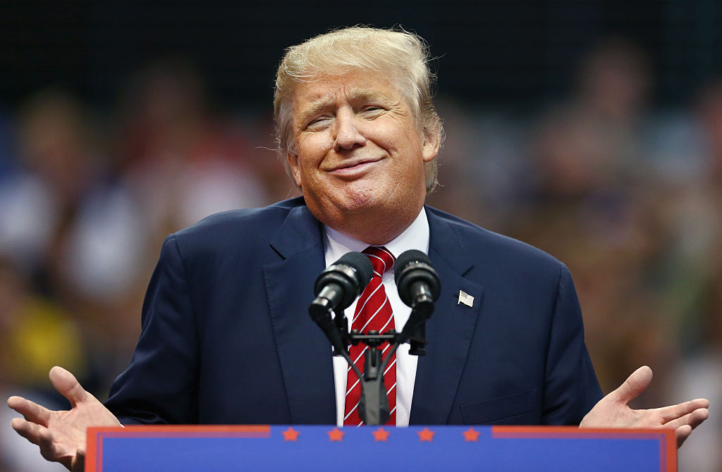 Donald Trump speaks during a campaign rally on Sept. 14, 2015 in Dallas, Texas.