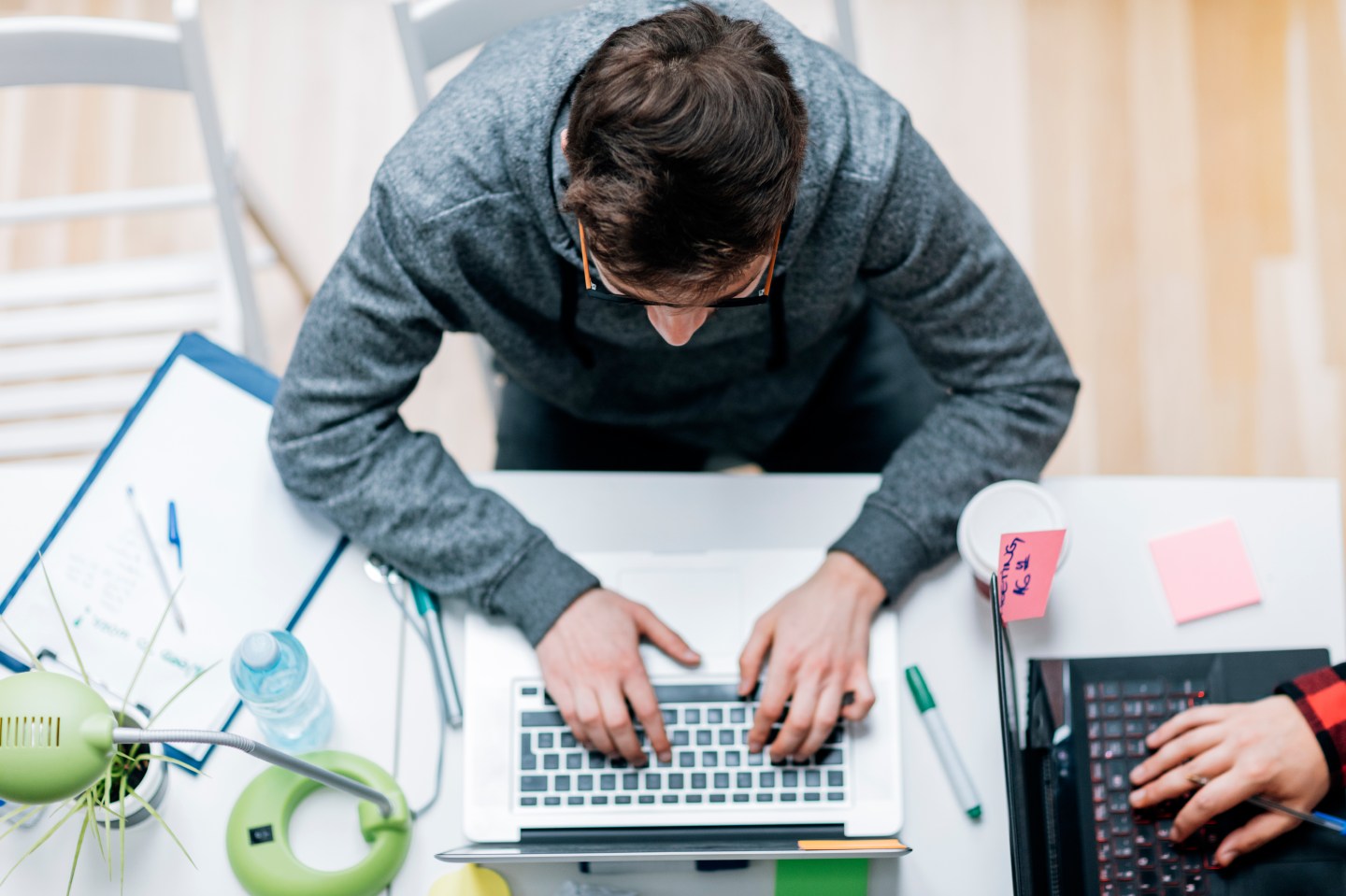 Programmer working in his office