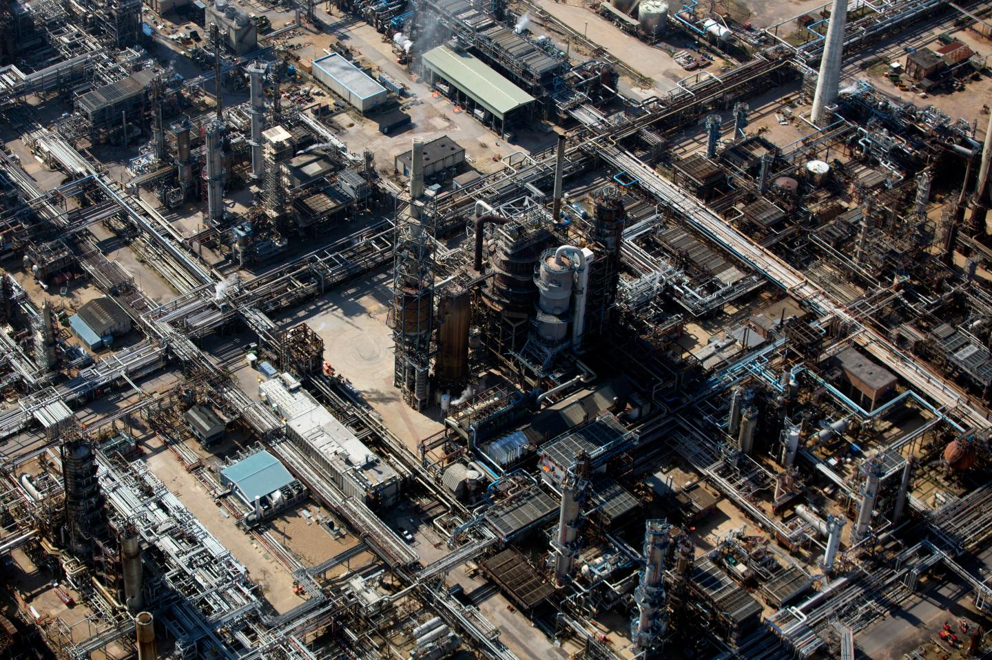 Aerial Views Of The Esso Oil Refinery Operated By Exxon Mobil Corp