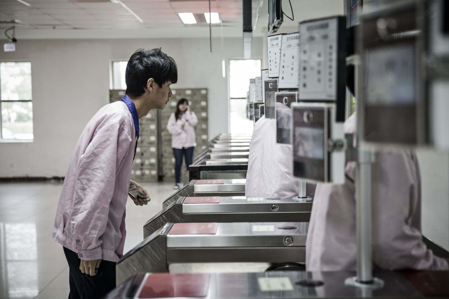 Workers Inside The Pegatron Corp. Factory in Shanghai
