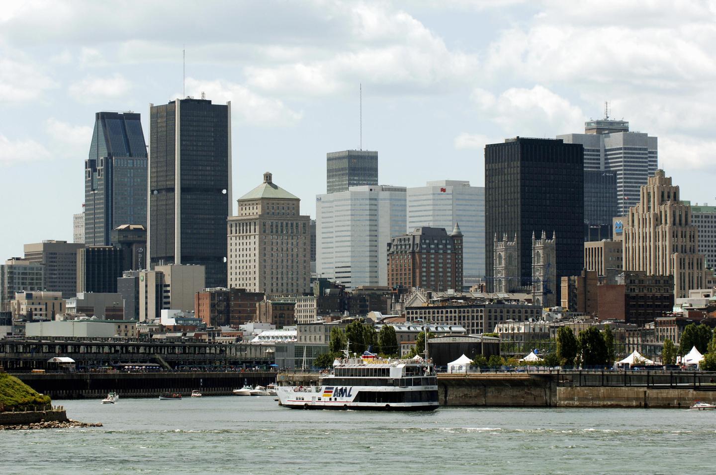 The skyline of Montreal, Canada 23 July,