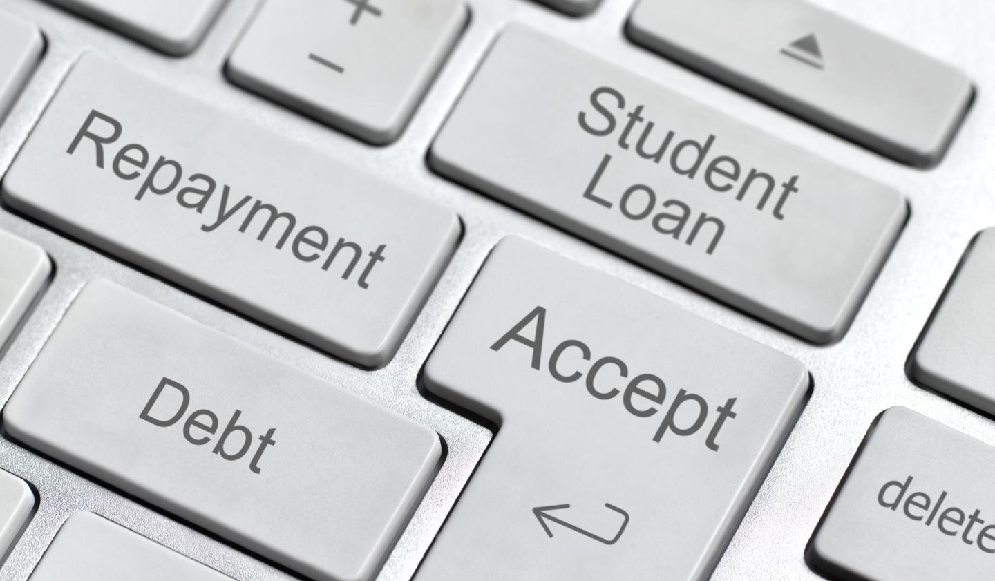 Student loan computer keyboard