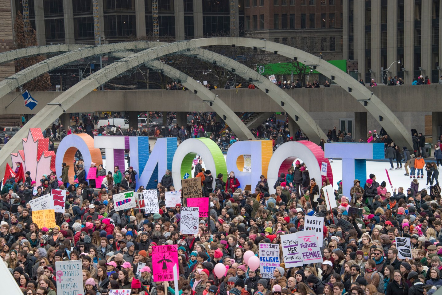 Women and their allies marched in support of the Women's