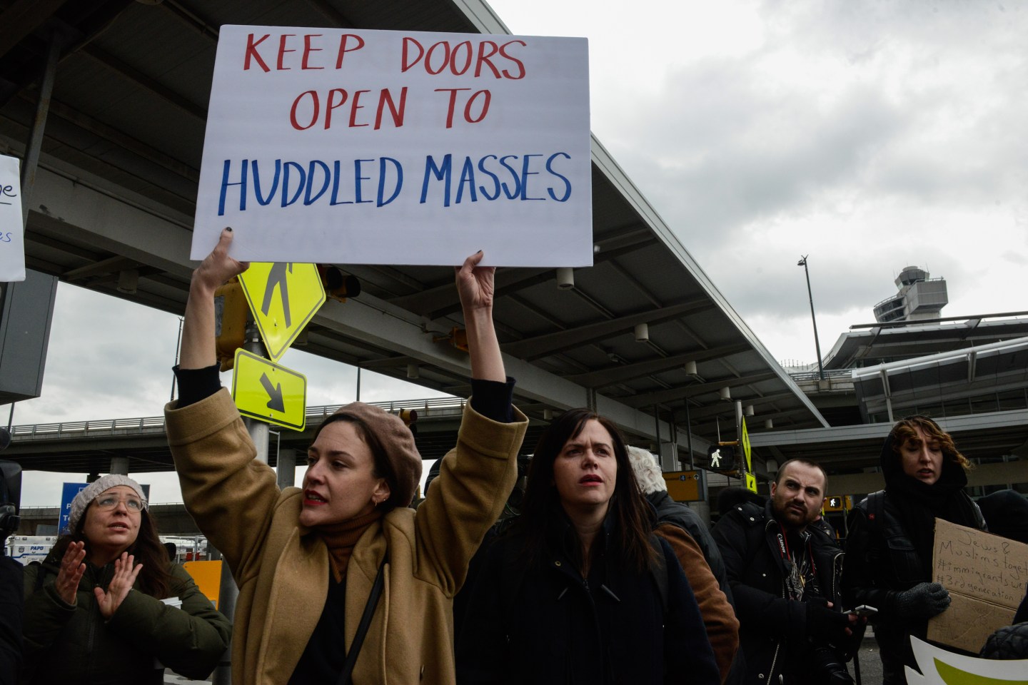 Protestors Rally At JFK Airport Against Muslim Immigration Ban