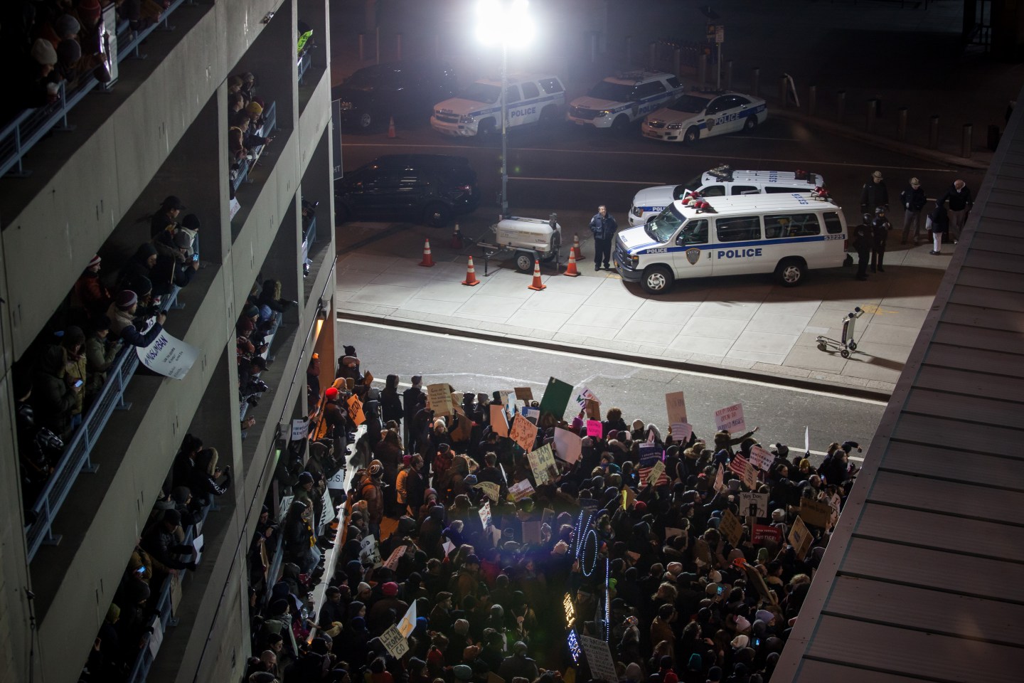 Demonstrators Protest At JFK Airport As White House Defends Immigrant Ban