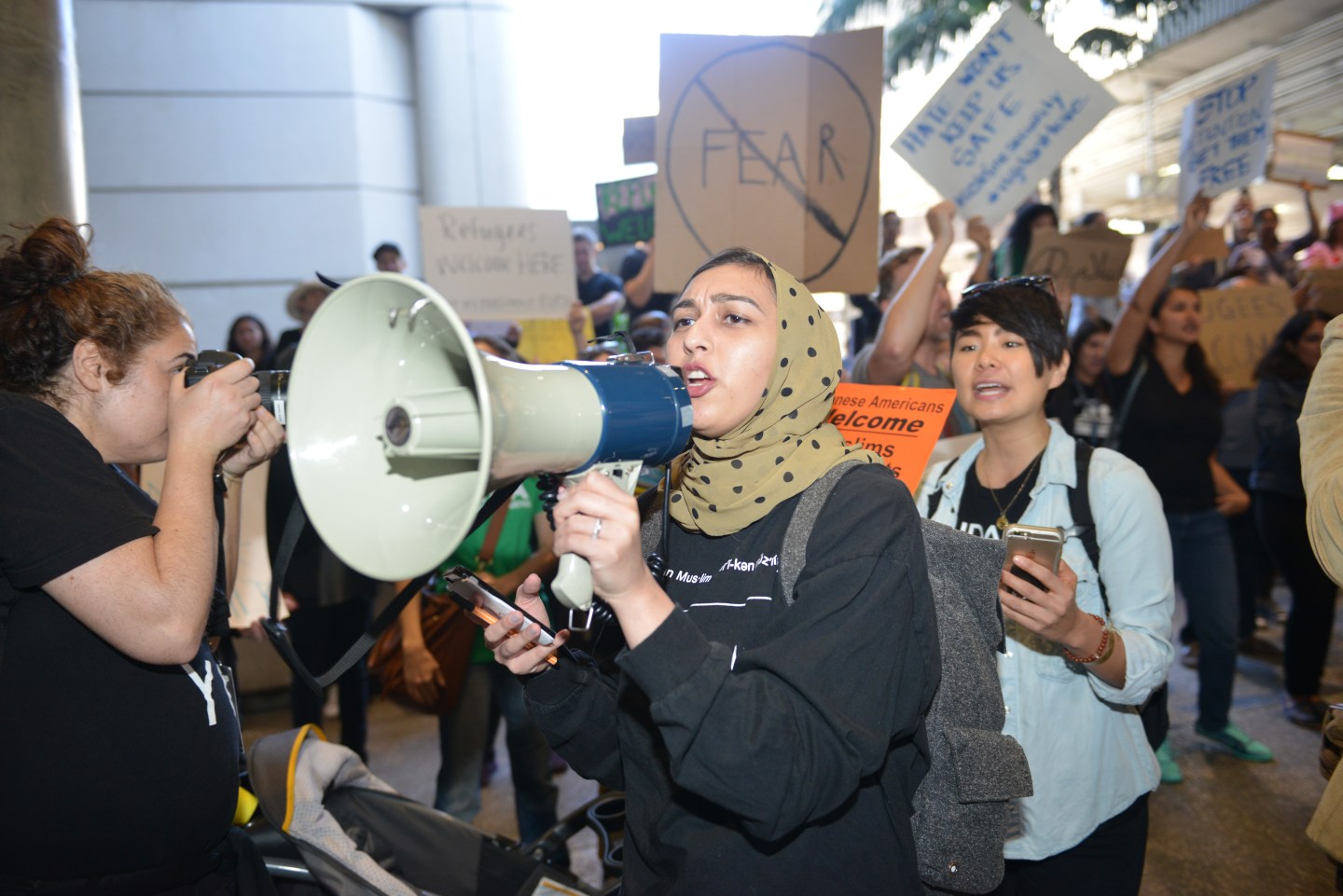 Protest against President Donald Trump in Los Angeles
