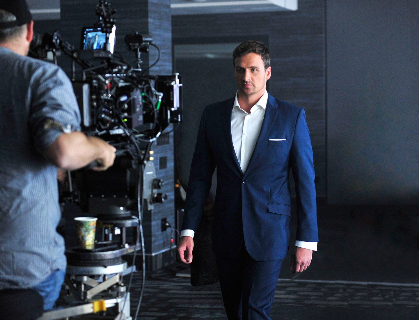 Ryan Lochte Shooting a PowerBar Commercial