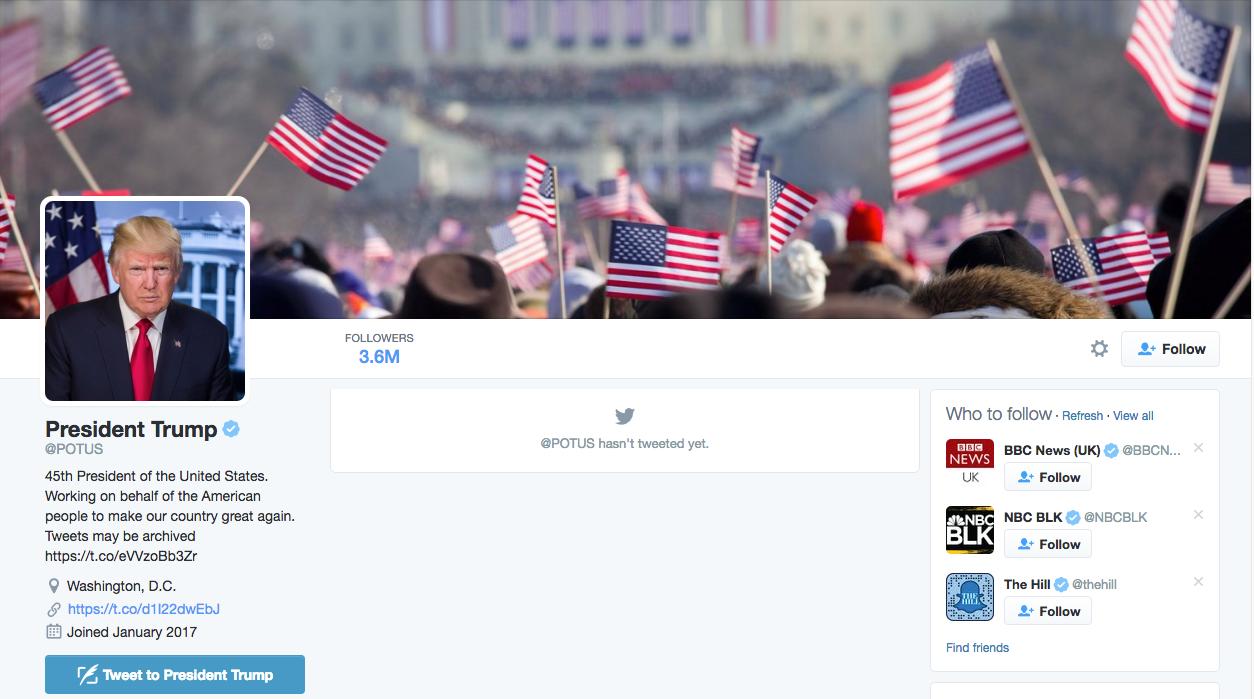Donald Trump Just Took Over the POTUS Twitter Handle