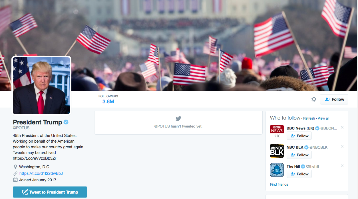 Donald Trump Just Took Over the POTUS Twitter Handle
