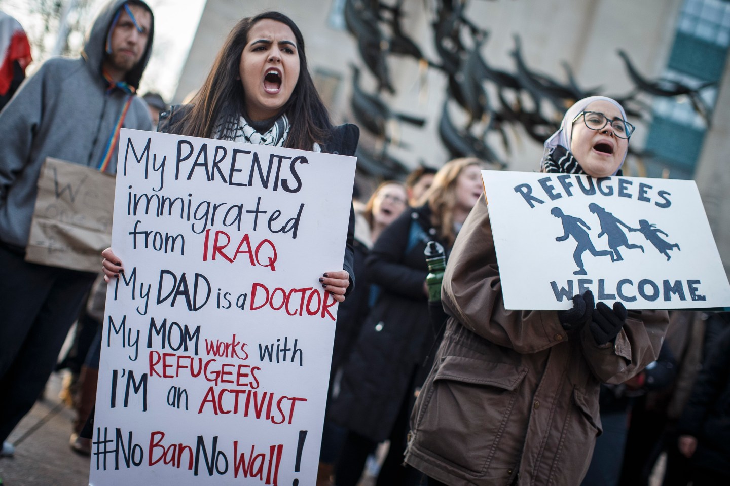 Boston University Protest Against President Trump's Immigration Order
