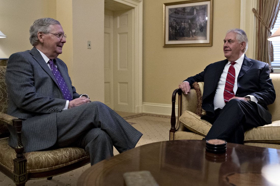 Secretary Of State Nominee Rex Tillerson Meets With Senators On Capitol Hill