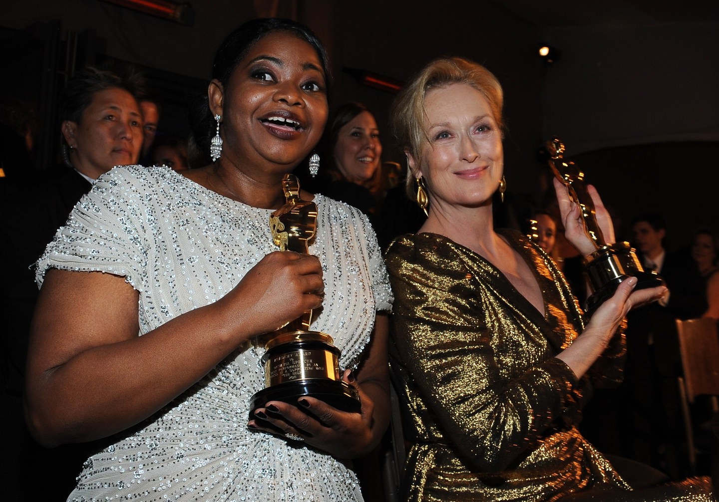 Octavia Spencer (L), winner for Best Act