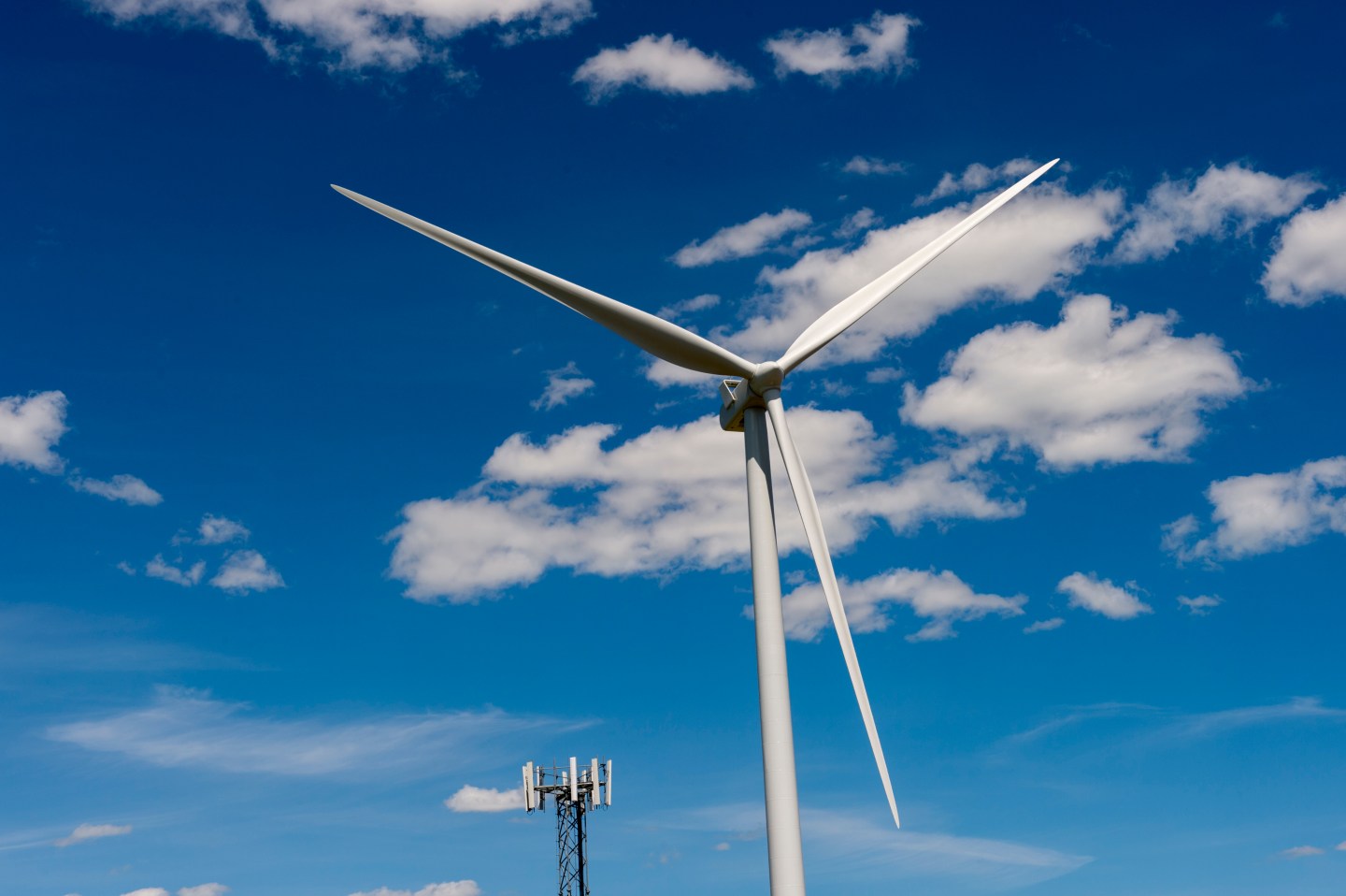 Close-up of wind mill in the Rosalia Wind Farm near Oaksdale