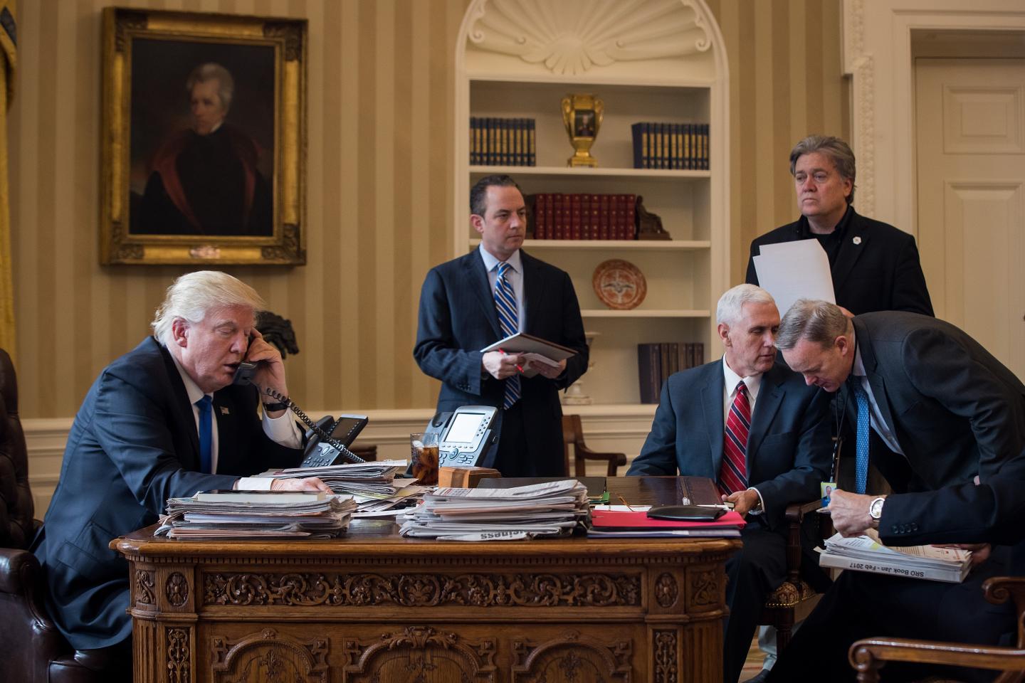 Donald Trump Speaks With Russian Leader Vladimir Putin From The White House