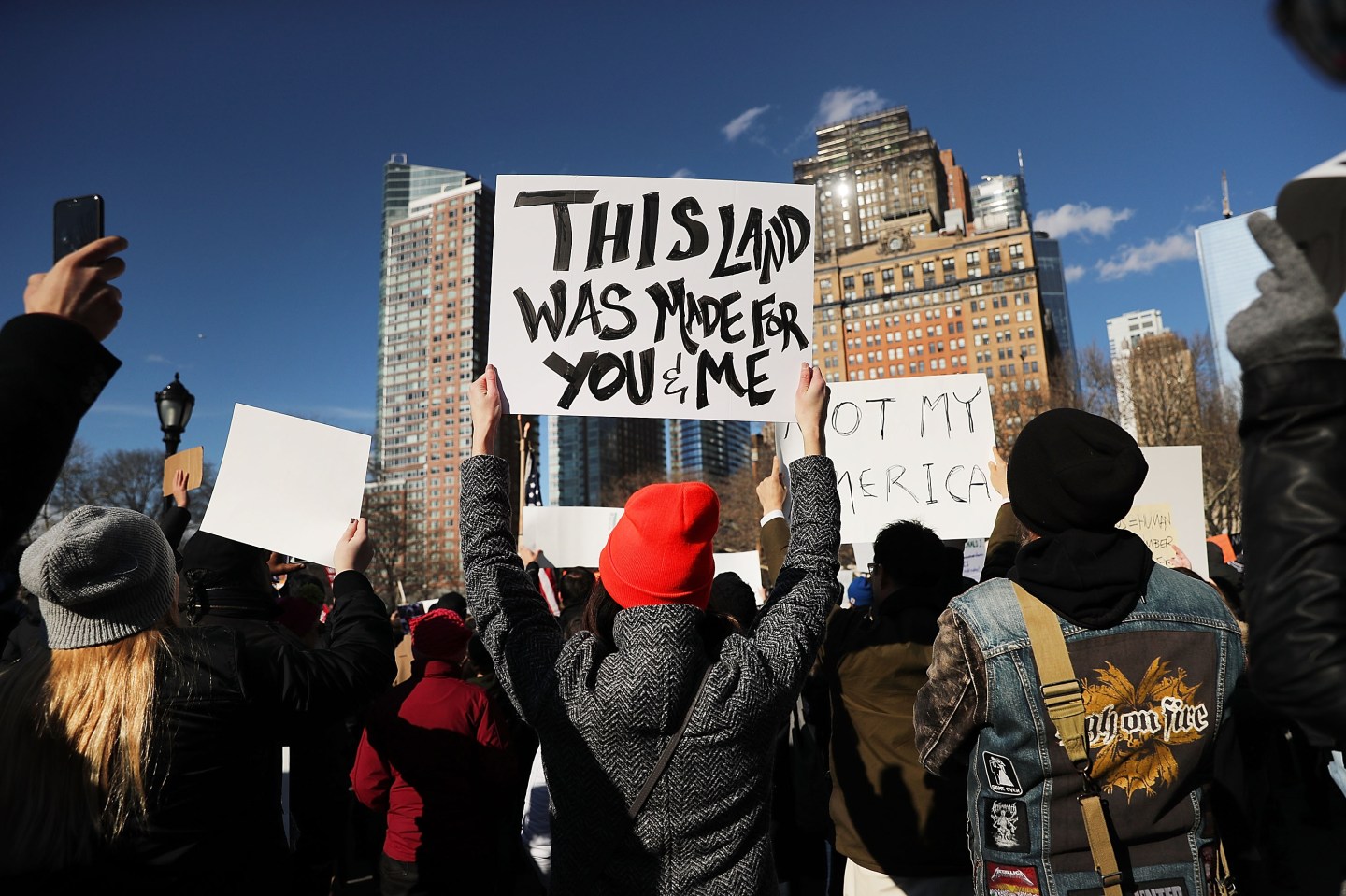 Rally And March In NYC Protests Refugee And Muslim Ban