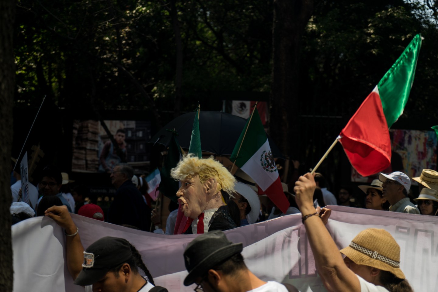 Demonstrators March To Demand That The Government Defend Mexico Amid Trump's Threats
