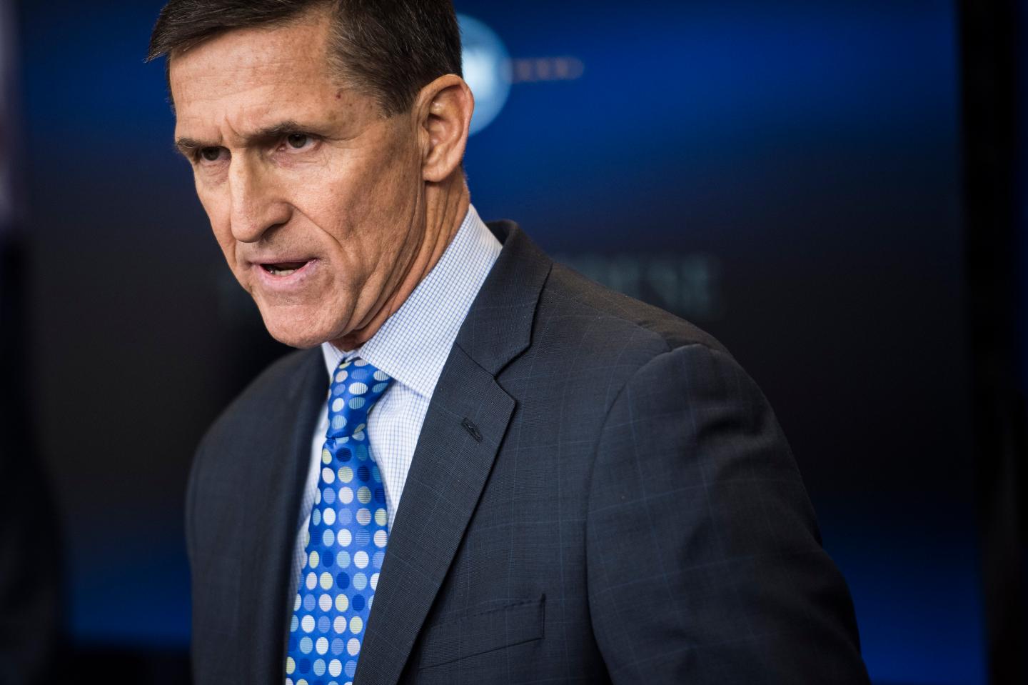 Former National Security Adviser Michael Flynn at the daily news briefing at the White House on Feb. 01, 2017.