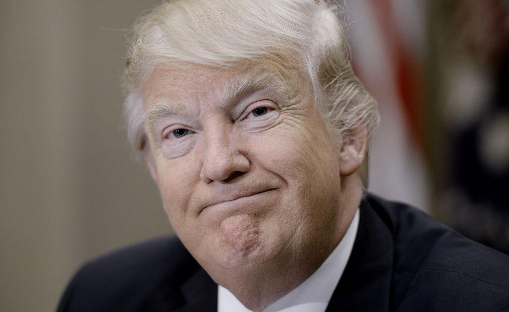 President Donald Trump is pictured during a parent-teacher conference listening session inside the White House in Washington, D.C. on Feb. 14, 2017.