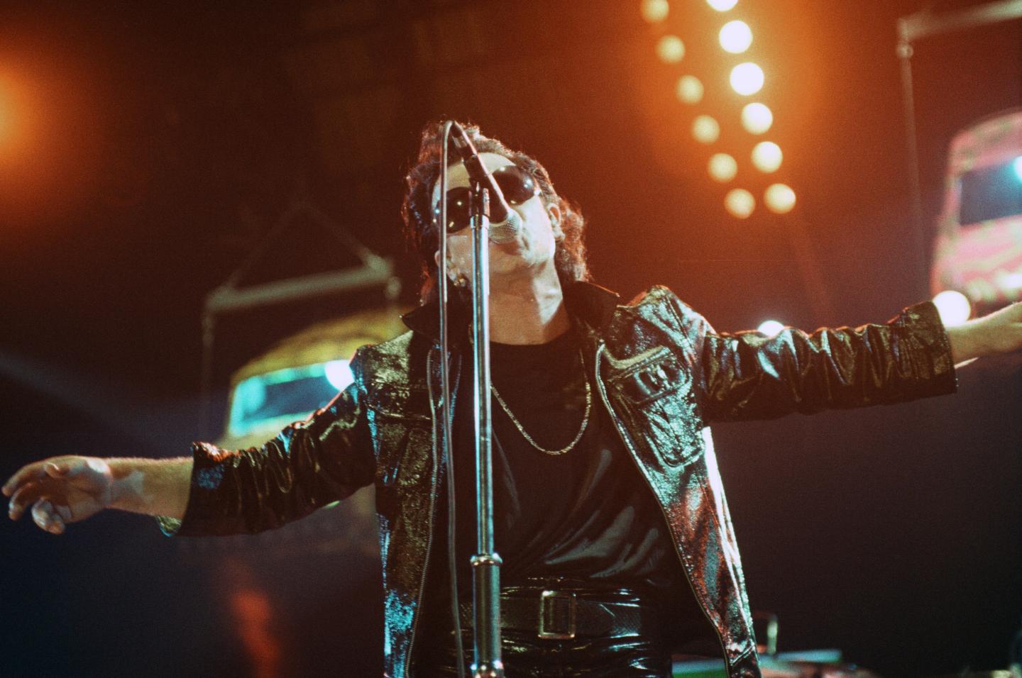 U2 performing at the NEC