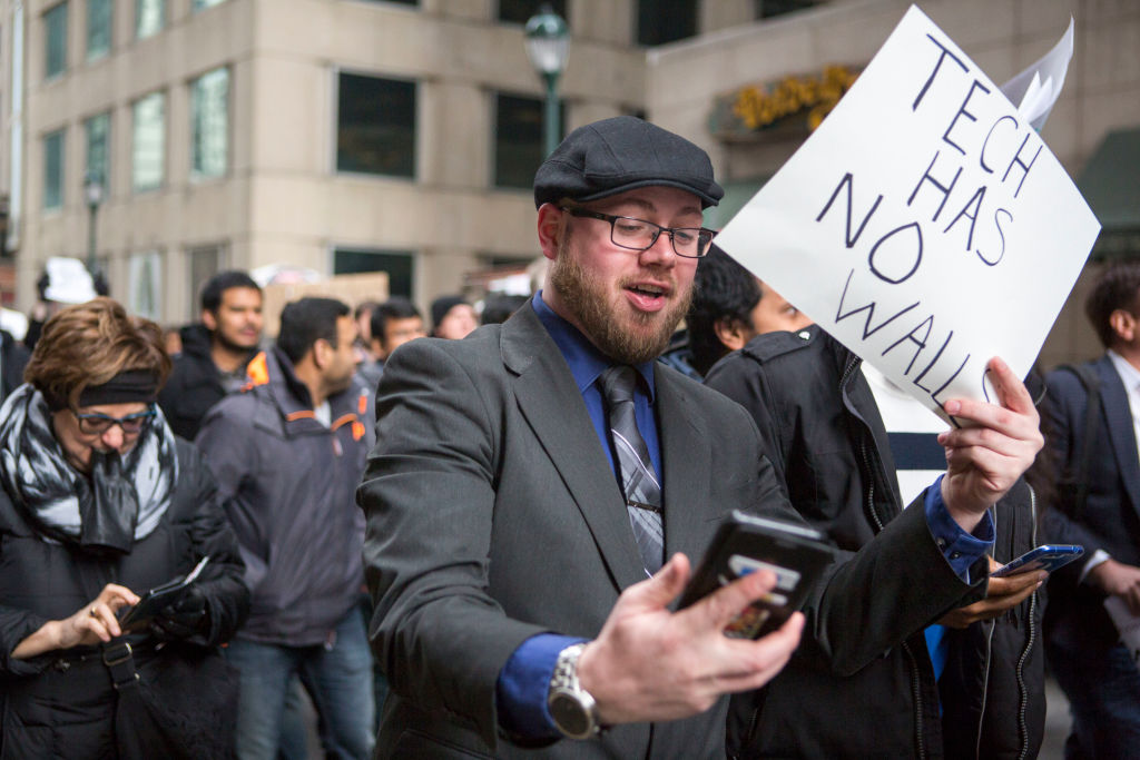 Comcast Workers In Philadelphia Demonstrate Against Trump's Immigration Policies