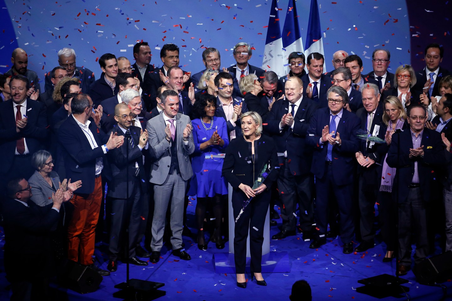 French National Front Leader Marine Le Pen Officially Launches Her Presidential Election Campaign In Lyon