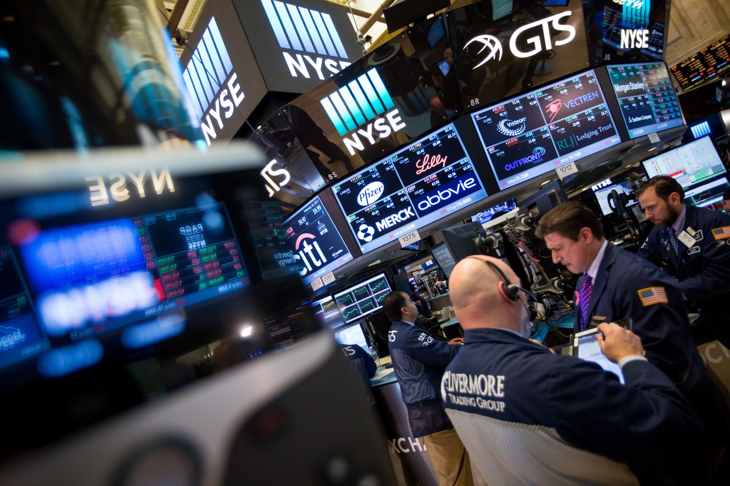 Trading On The Floor Of The NYSE As U.S. Stocks Fall While Dow Poised To End Streak
