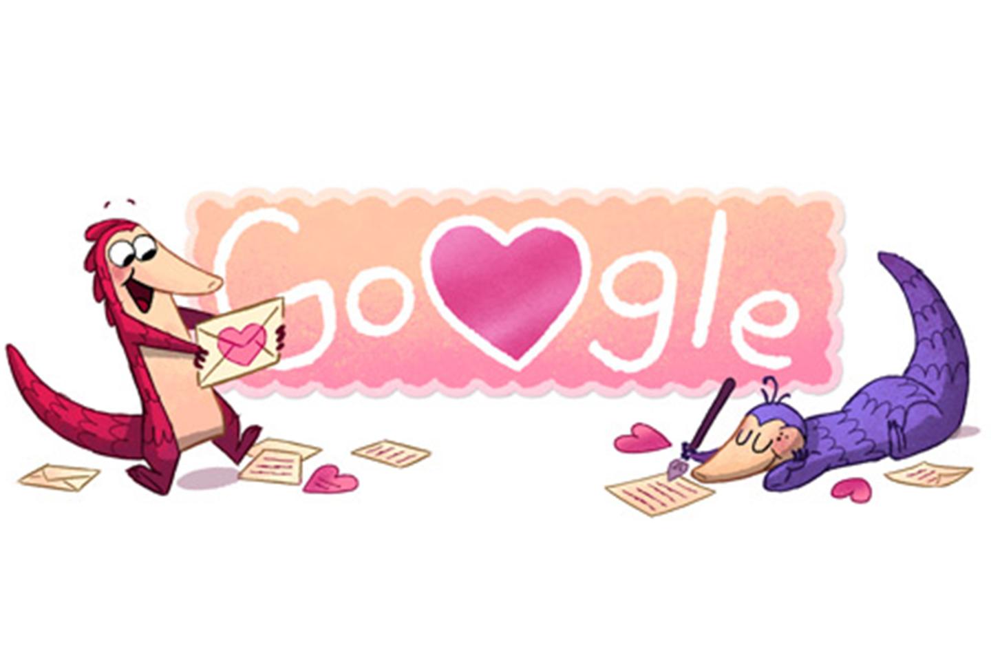 Valentine’s Day Google Doodle Brings Together Endangered Pangolins