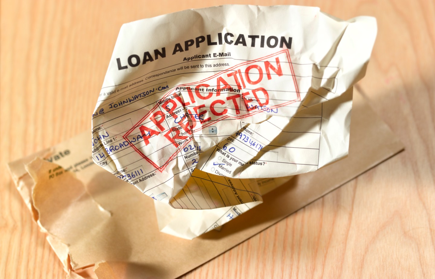 Loan application rejection