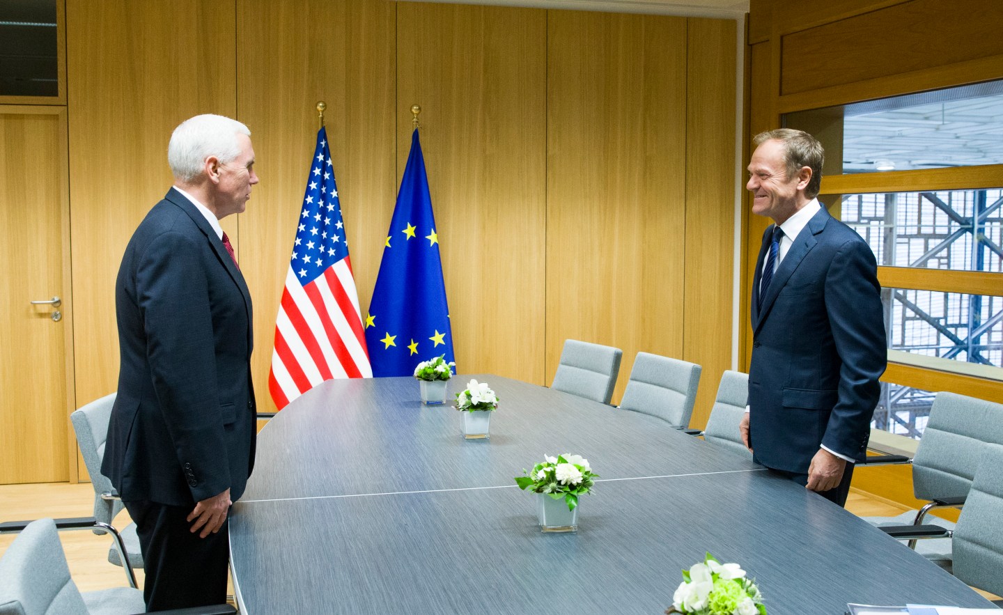 Watch Mike Pence Calm the Nerves of Frazzled Europeans
