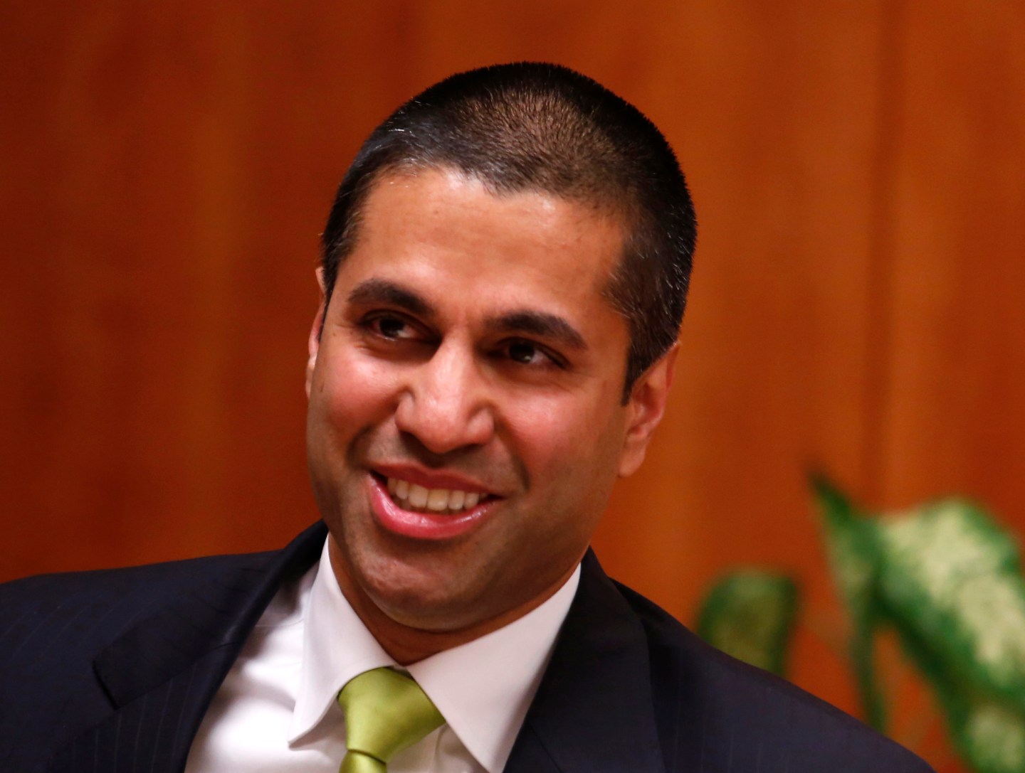 Federal Communications Commission (FCC) commissioner Ajit Pai arrives at a FCC Net Neutrality hearing