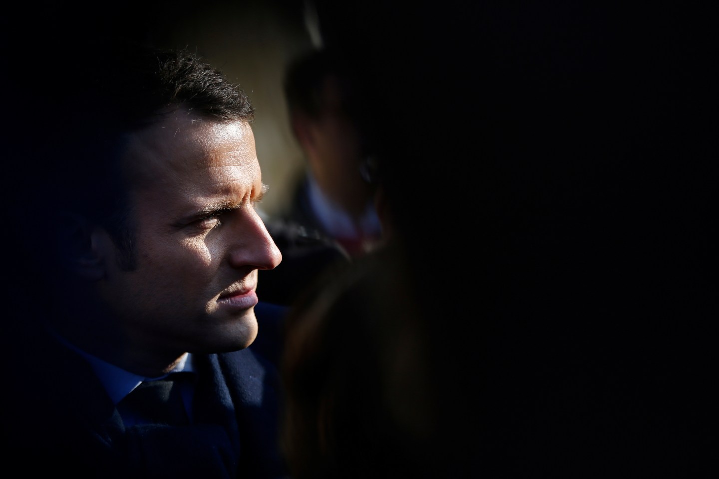 Emmanuel Macron, head of the political movement En Marche !, or Onwards !, and candidate for the 2017 presidential election, attends a visit in a farm in Montlouis-sur-Loire near Tours