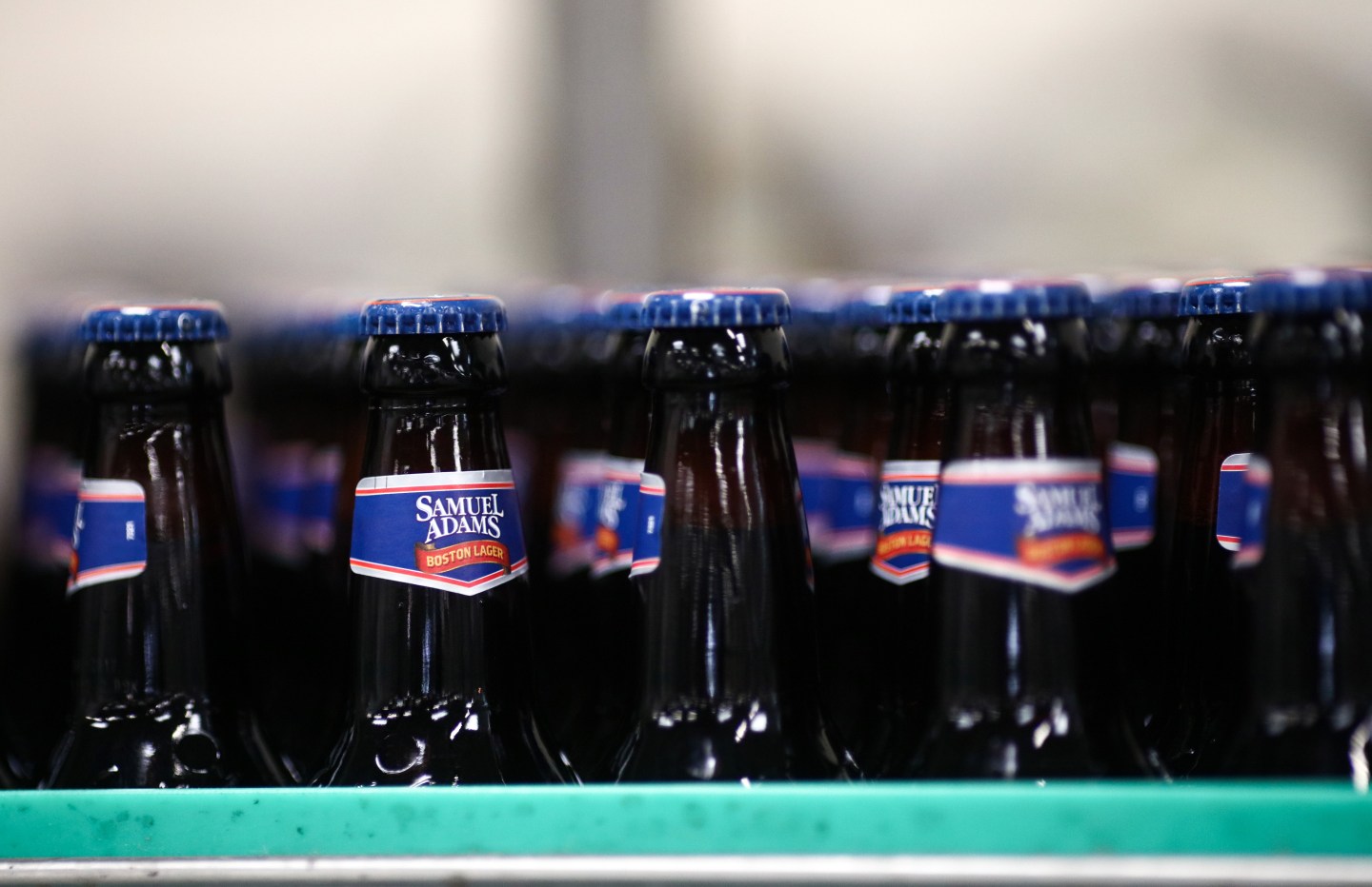 Samuel Adams Boston Lager On The Production Line At Shepherd Neame Plc Brewery