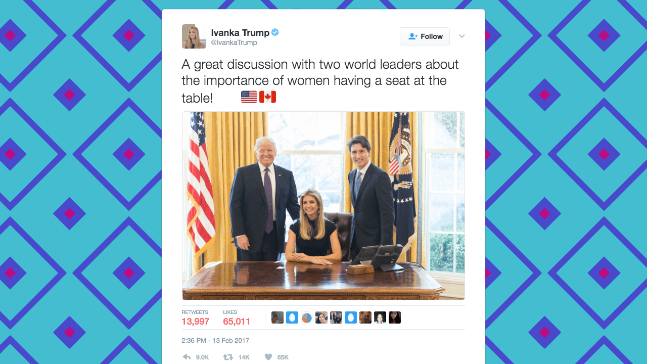 Broad Strokes: Ivanka Trump’s Oval Office Photo-Op and Hillary Clinton’s Twitter