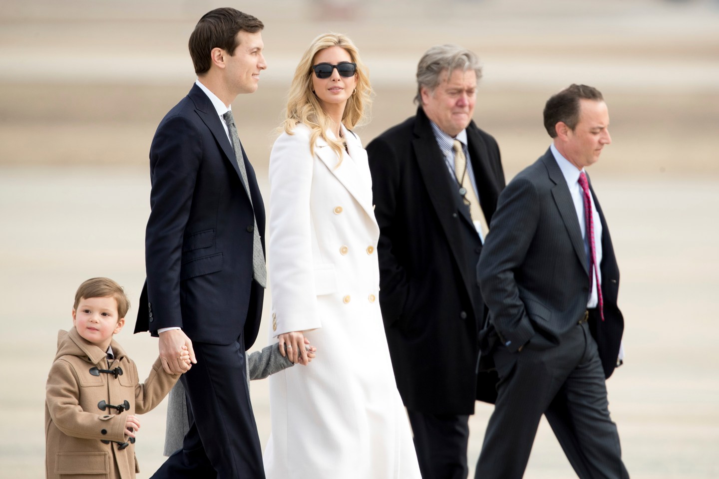 Ivanka Trump, Jared Kushner, Arabella Kushner, Joseph Kushner, Steve Bannon, Reince Priebus