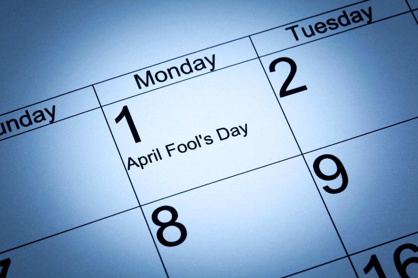 April Fool's day in the calendar