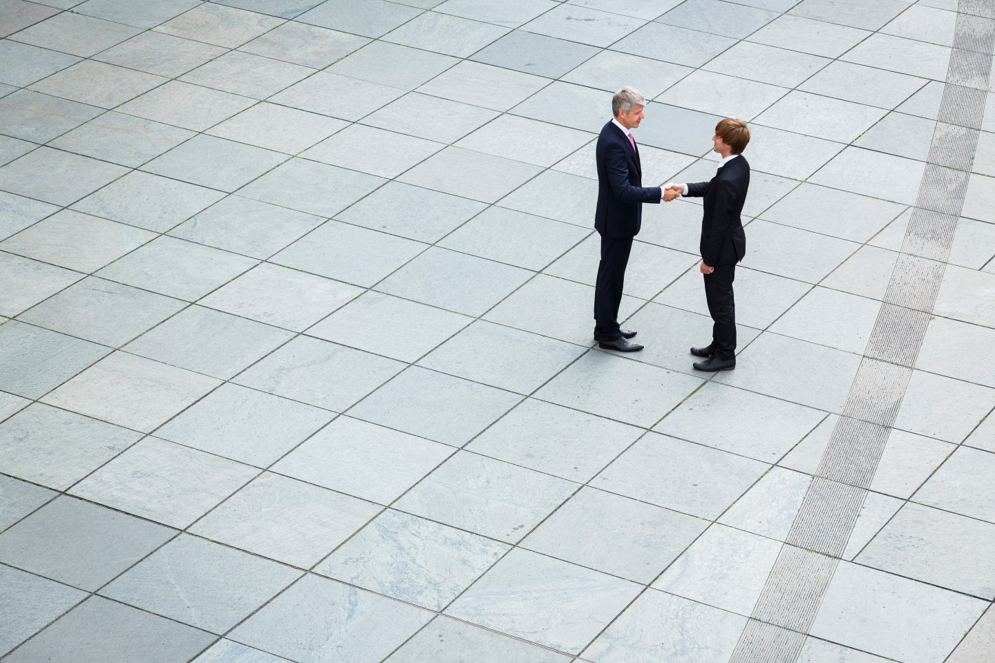 Two men in business business suits shaking hands