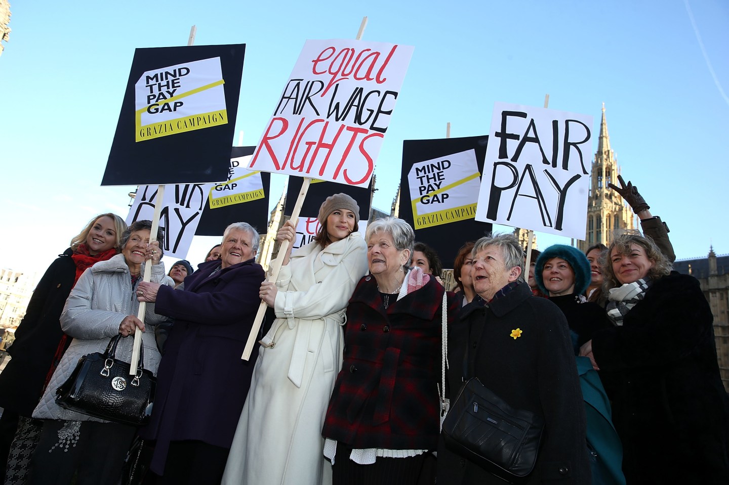 Gemma Arterton &amp; The Cast Of 'Made In Dagenham' Visit Parliament To Mark Tabling Of Motion On Equal Pay