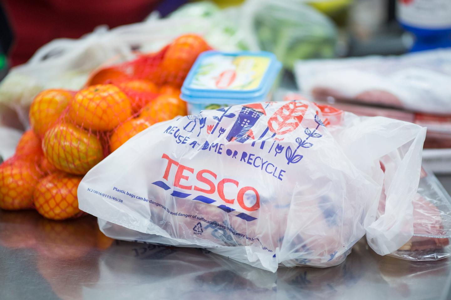 Retail Operations Inside A Tesco Plc Supermarket Grocery Store
