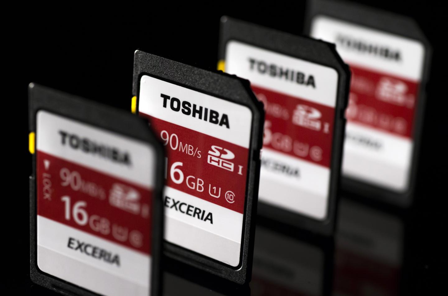 Images Of Toshiba Corp. Flash Memory Products As Company Plans To Sell Its Memory Chip Unit