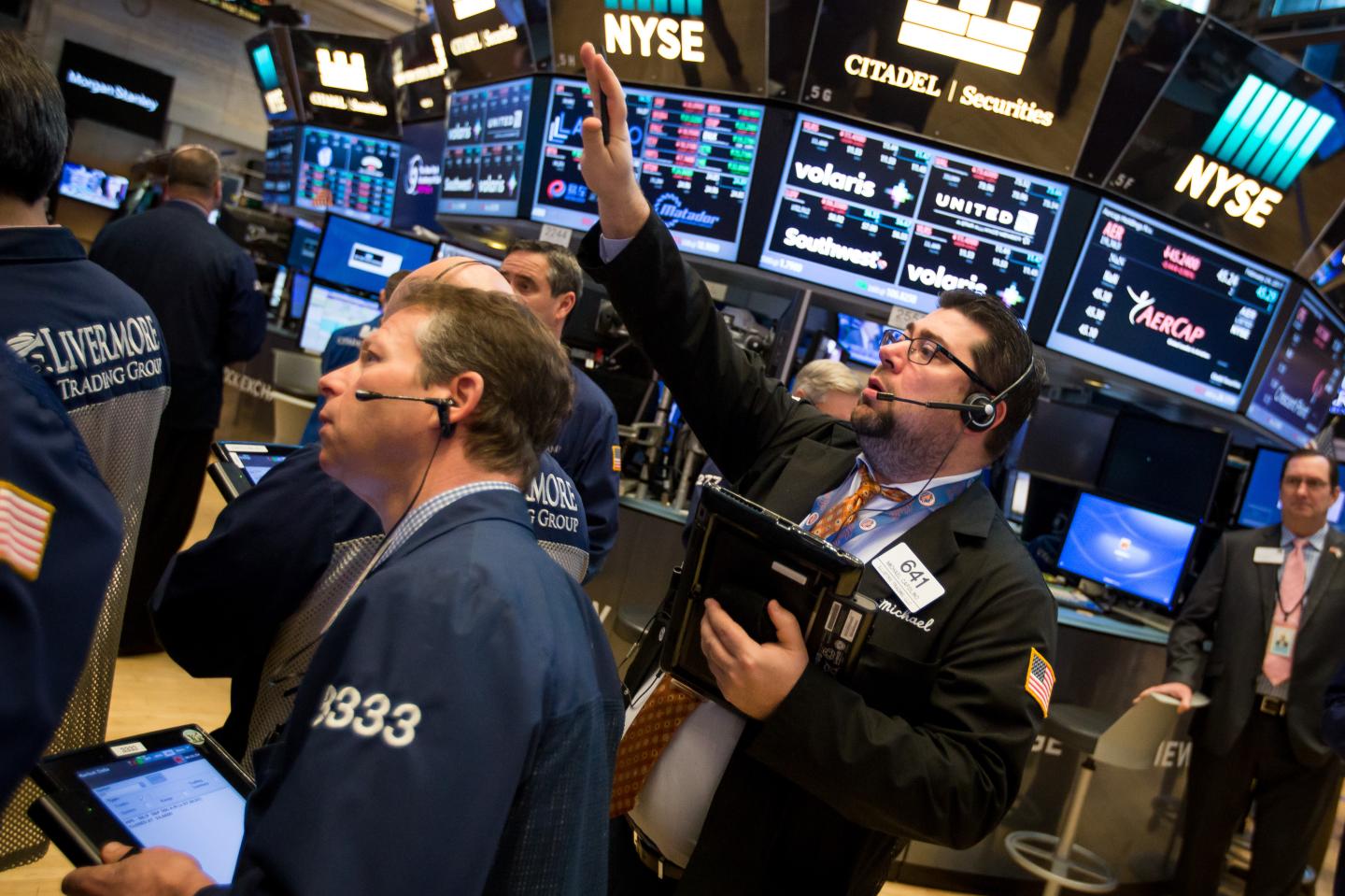 Trading On The Floor Of The NYSE As U.S. Stocks Fall While Dow Poised To End Streak