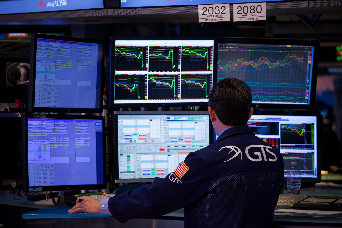 Trading On The Floor Of The NYSE As U.S. Stocks Fall