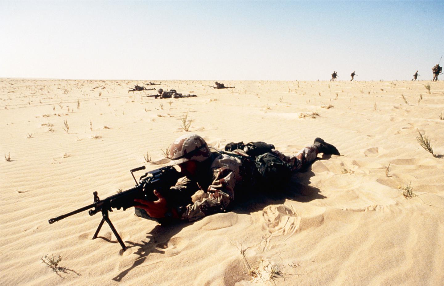 Soldier with automatic weapon