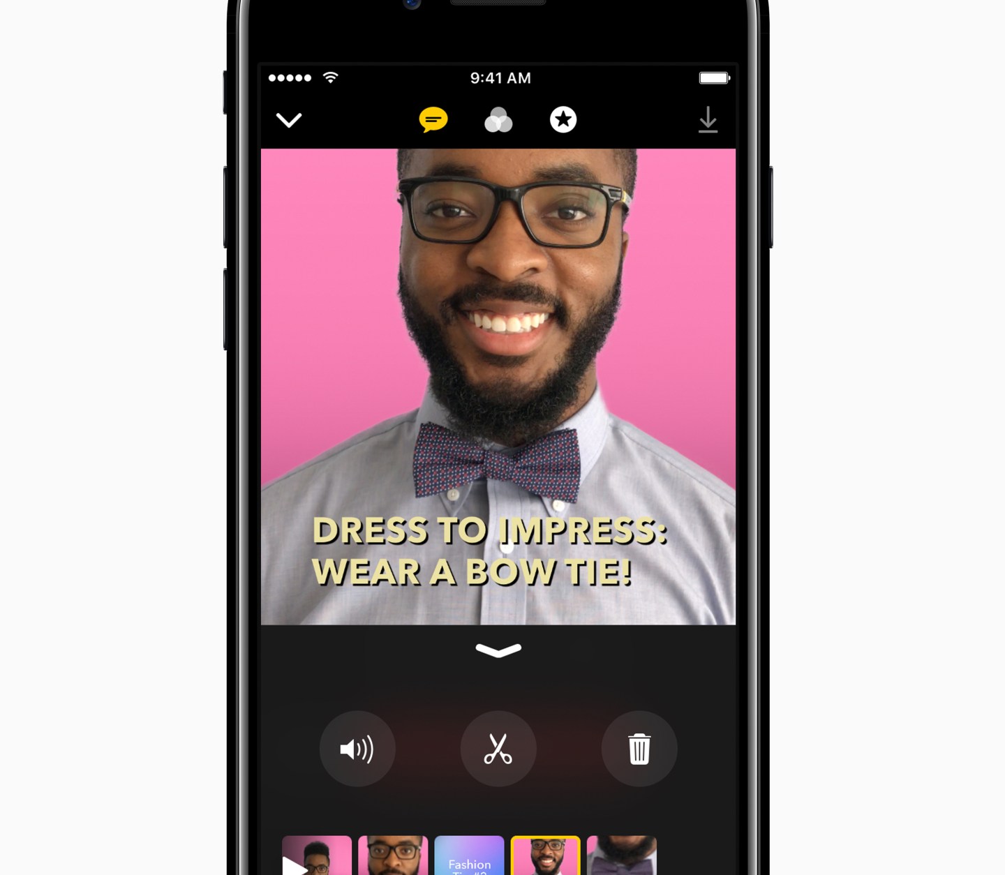 Apple's new Clips app for making short videos.
