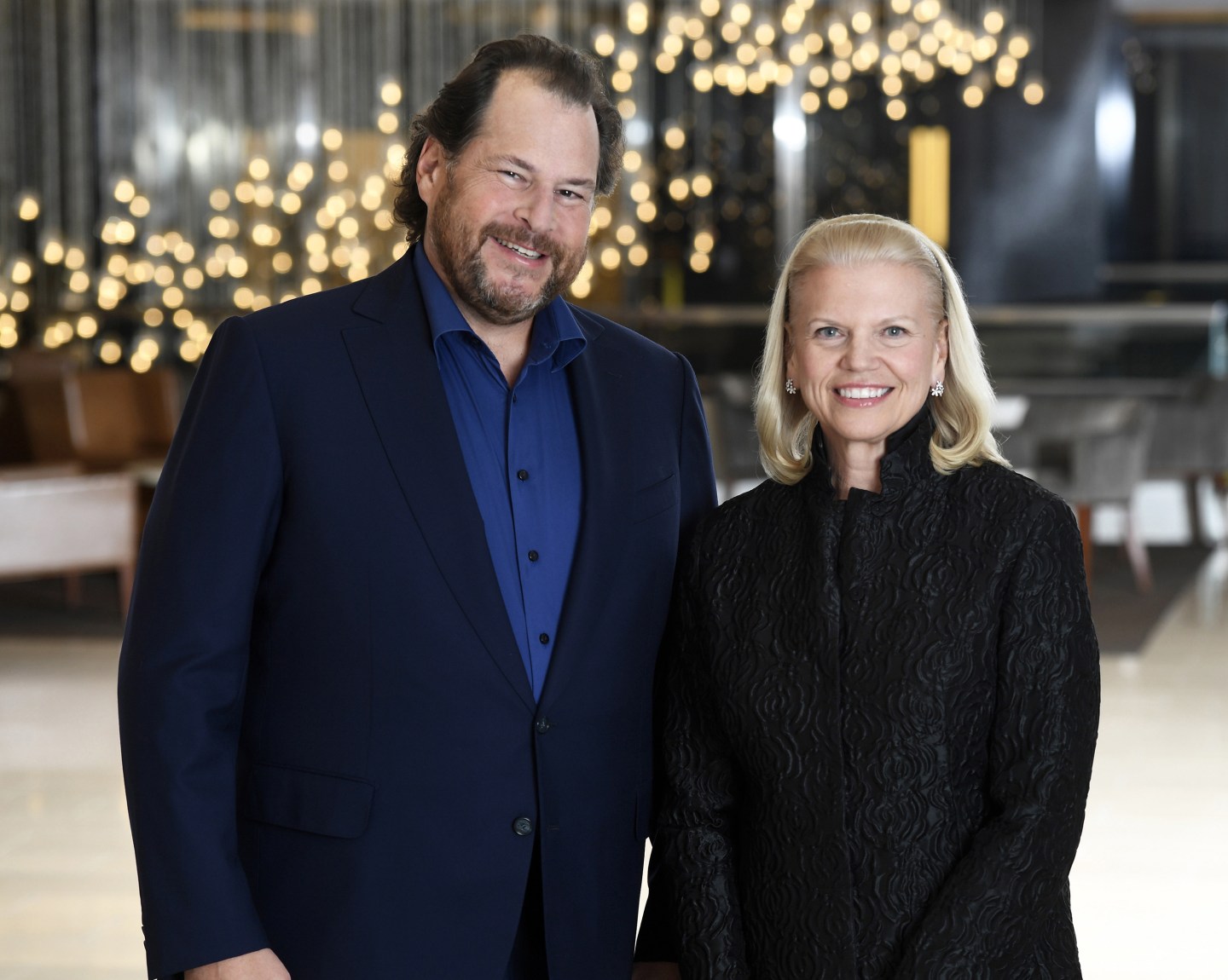 Salesforce CEO Marc Benioff and IBM CEO Ginni Rometty.