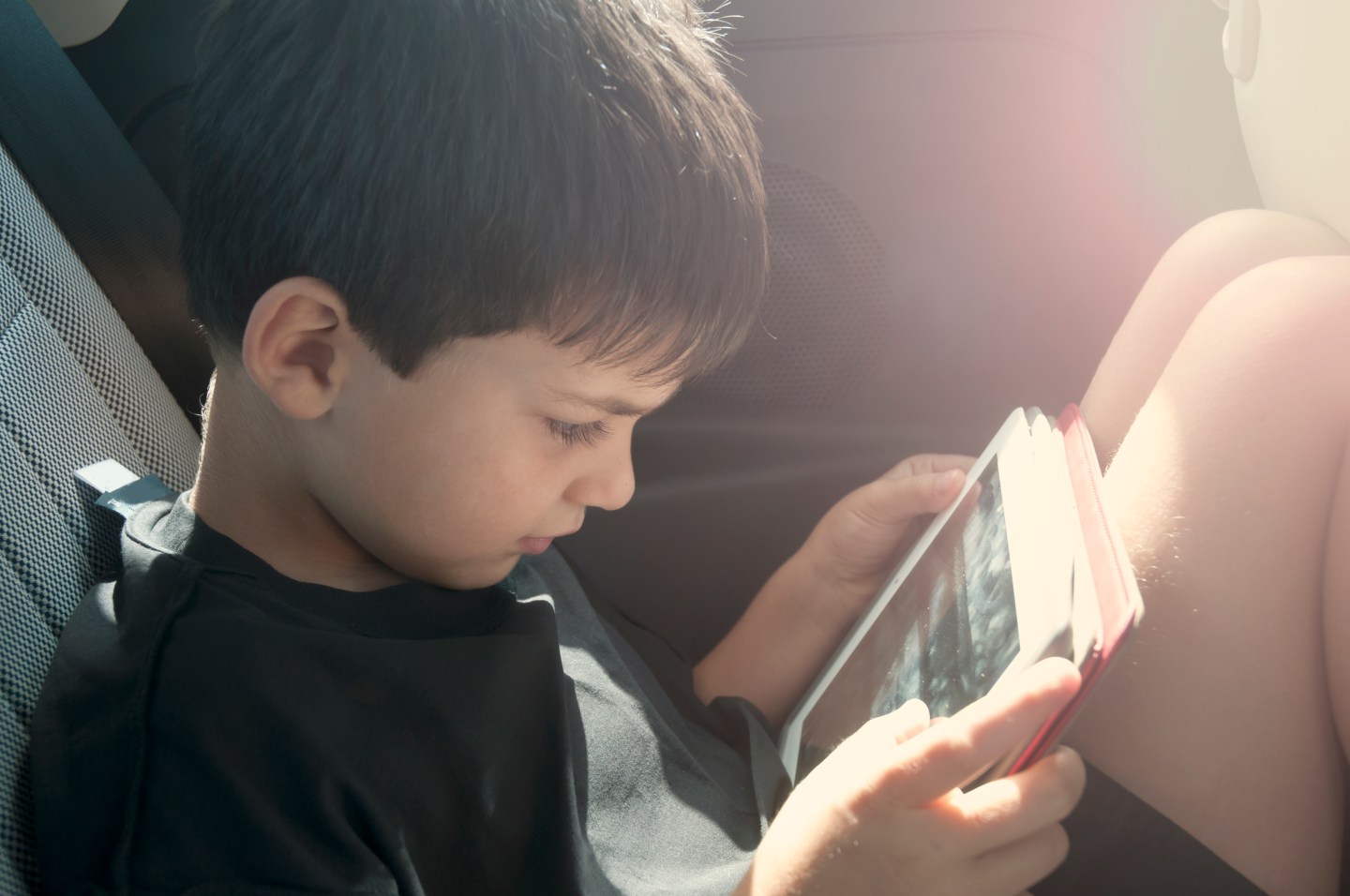 boy with digital tablet