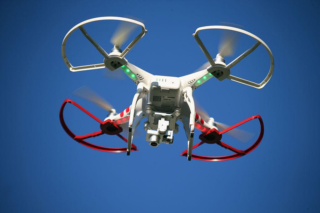 A drone is flown for recreational purposes in the sky above Old Bethpage, New York on September 5, 2015.